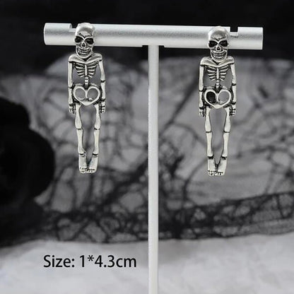 Halloween Skull Simulation Human Skeleton Detachable Stud Earrings - InstaWOW Shop