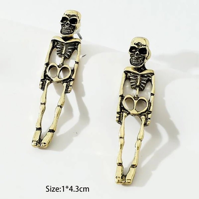 Halloween Skull Simulation Human Skeleton Detachable Stud Earrings - InstaWOW Shop