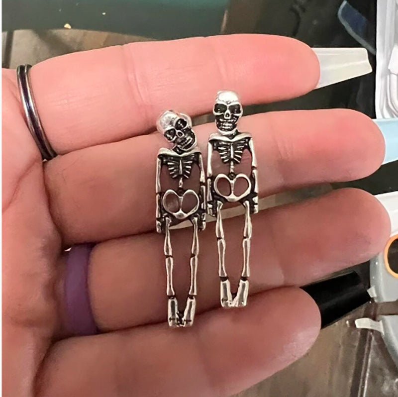 Halloween Skull Simulation Human Skeleton Detachable Stud Earrings - InstaWOW Shop