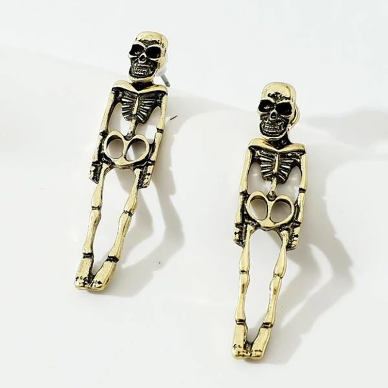 Halloween Skull Simulation Human Skeleton Detachable Stud Earrings - InstaWOW Shop