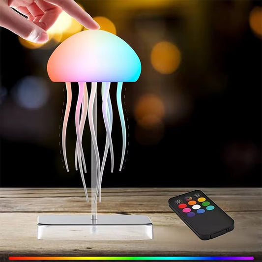 LED Jellyfish Lamp – RGB Color Changing Night Light with Remote Control