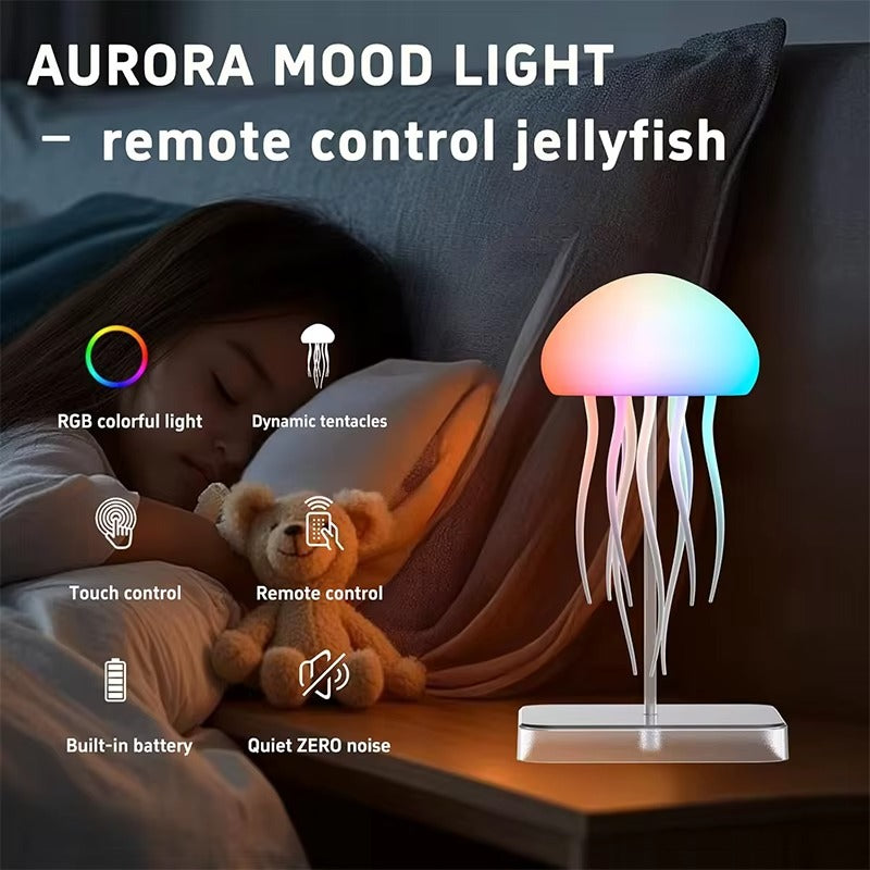LED Jellyfish Lamp – RGB Color Changing Night Light with Remote Control