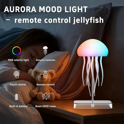 LED Jellyfish Lamp – RGB Color Changing Night Light with Remote Control