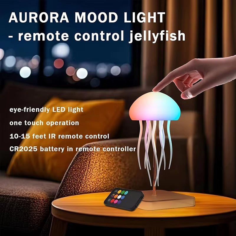 LED Jellyfish Lamp – RGB Color Changing Night Light with Remote Control