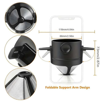 Foldable Stainless Steel Coffee Dripper Filter
