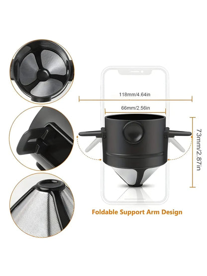 Foldable Stainless Steel Coffee Dripper Filter