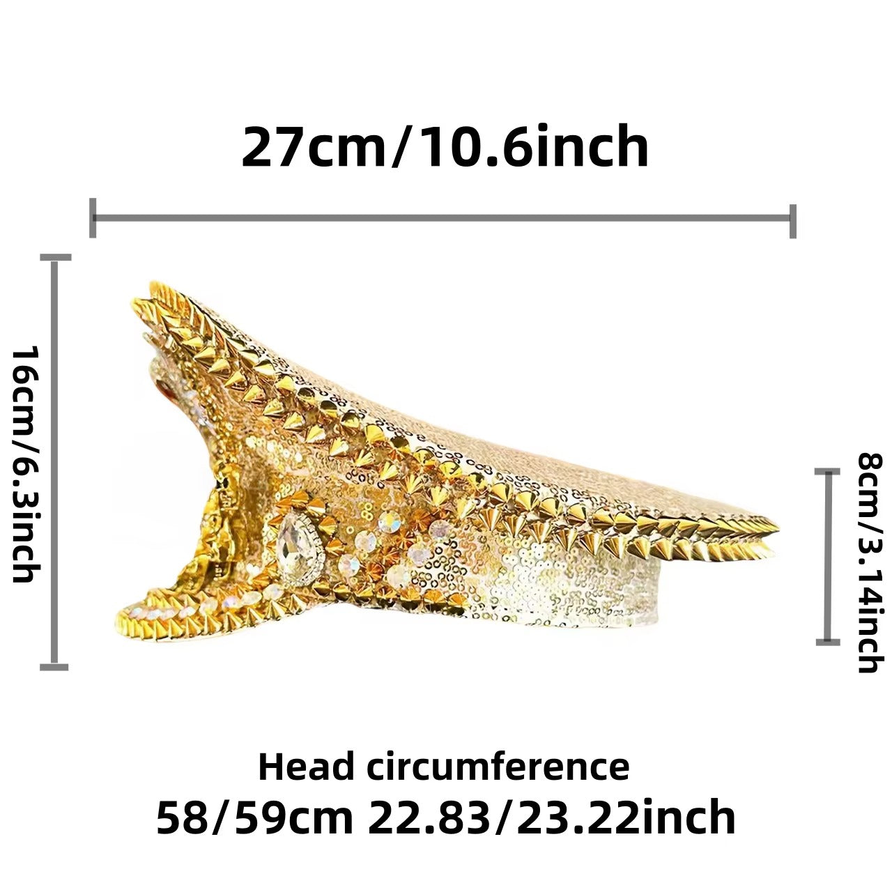 Steampunk Rhinestone Captain Hat (Multiple Styles)
