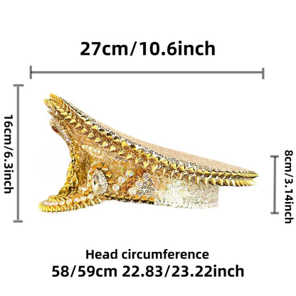 Steampunk Rhinestone Captain Hat (Multiple Styles)