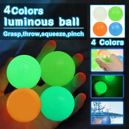 Luminous Sticky Target Ball – Glow Stress Relief Squeeze Toy