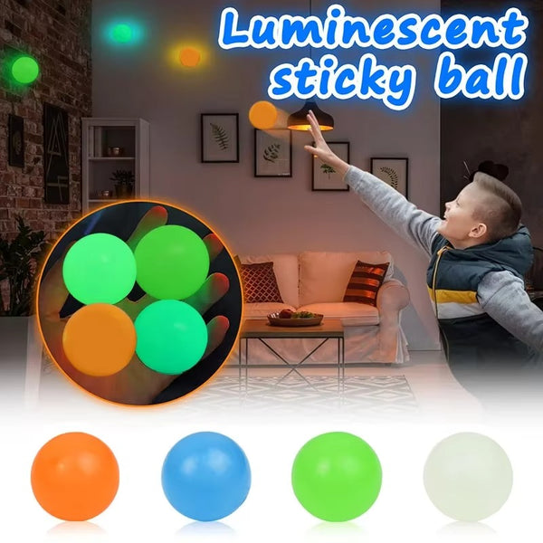 Luminous Sticky Target Ball – Glow Stress Relief Squeeze Toy
