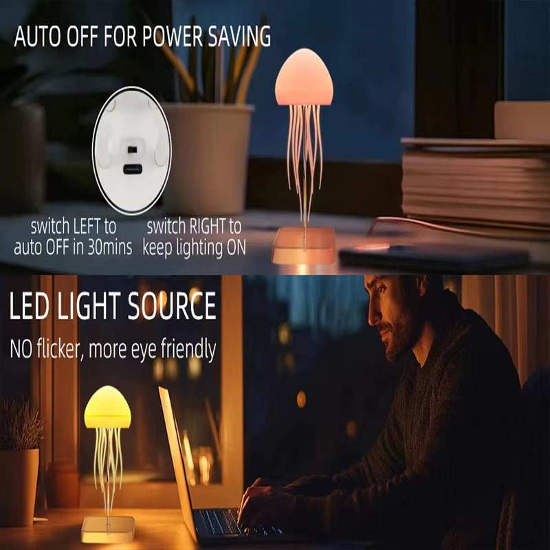 LED Jellyfish Lamp – RGB Color Changing Night Light with Remote Control