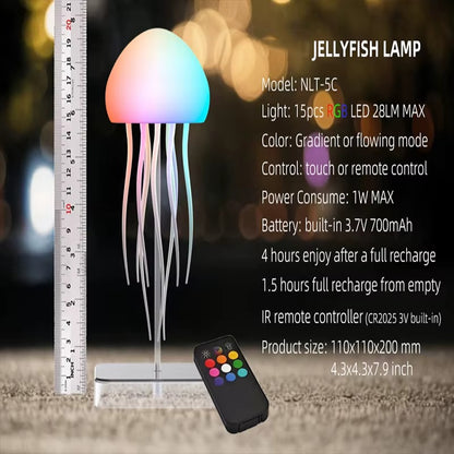 LED Jellyfish Lamp – RGB Color Changing Night Light with Remote Control