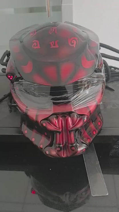 PhantomZ Full Face Motorcycle Riding LED Helmet with Anti Fog and Laser Beam