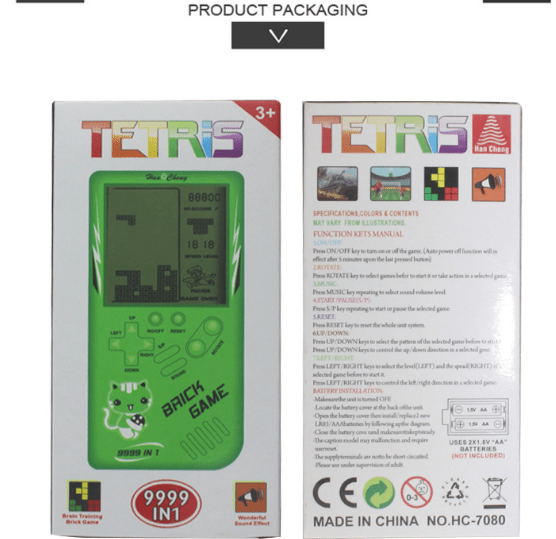 Retro Childhood Tetris Handheld Game Player Yellow - InstaWOW Shop