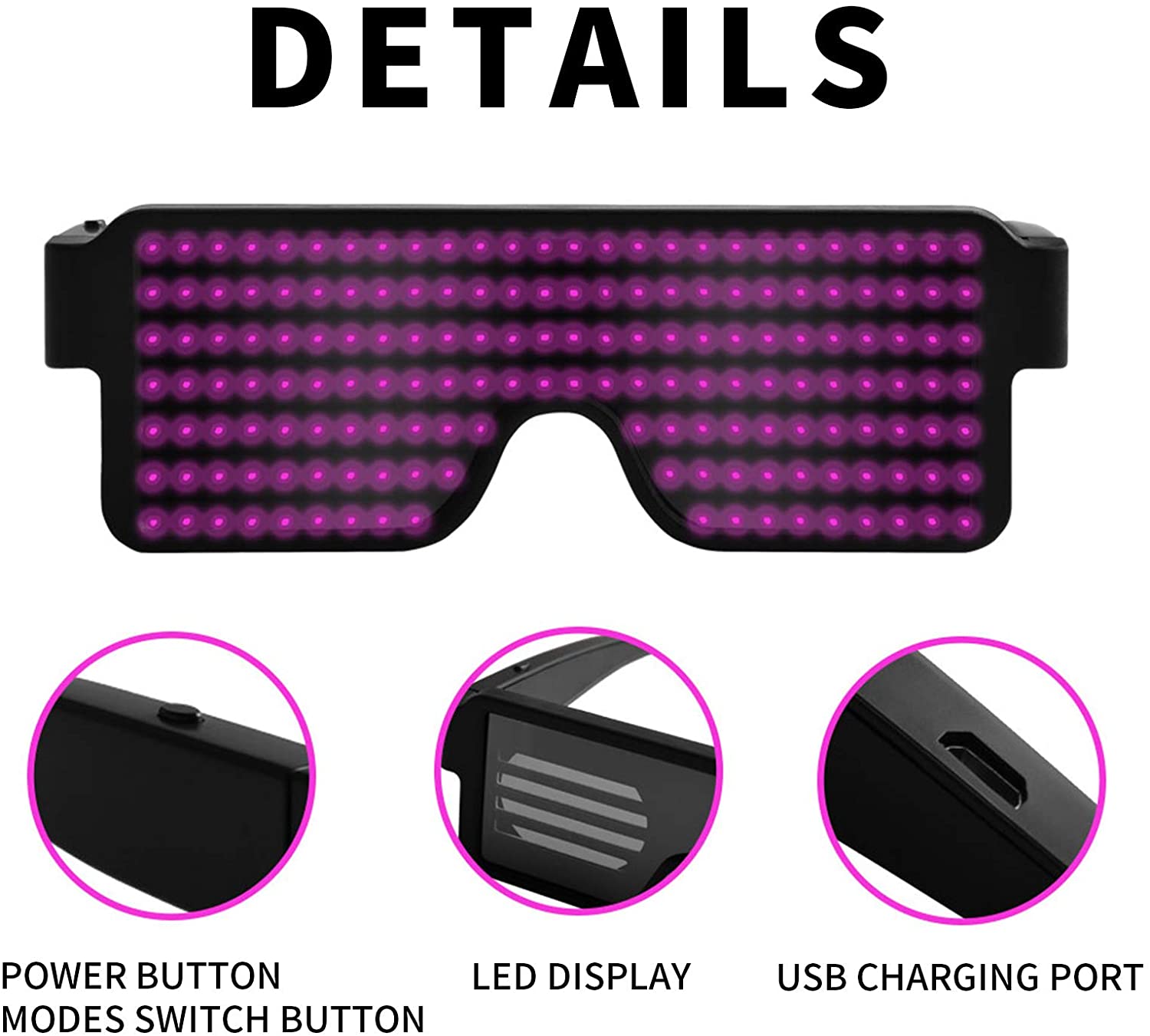 LED Glasses Non - App Control - InstaWOW Shop