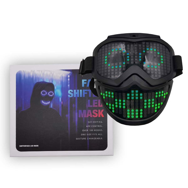 Shifter-face LED Bluetooth App Mask, USB-C Charger - PXL Stores